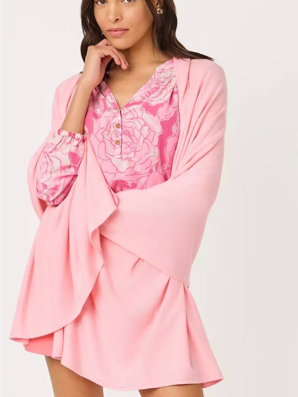 NEW Heathered Pink Muse LILLY PULITZER Lanelle Knit Wrap One Size NWT